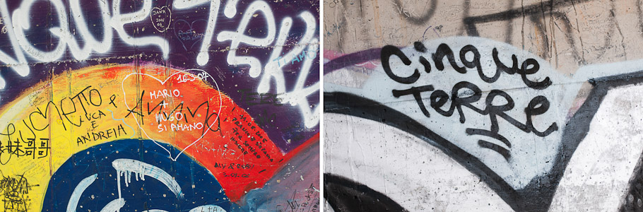 Graffiti in the tunnel of Amore, Riomaggiore