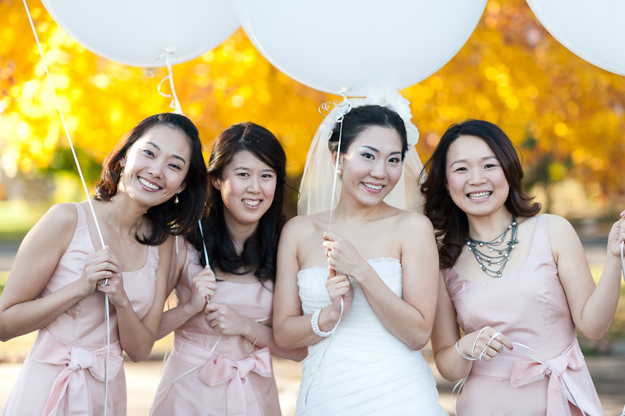 Bride and bridesmaids