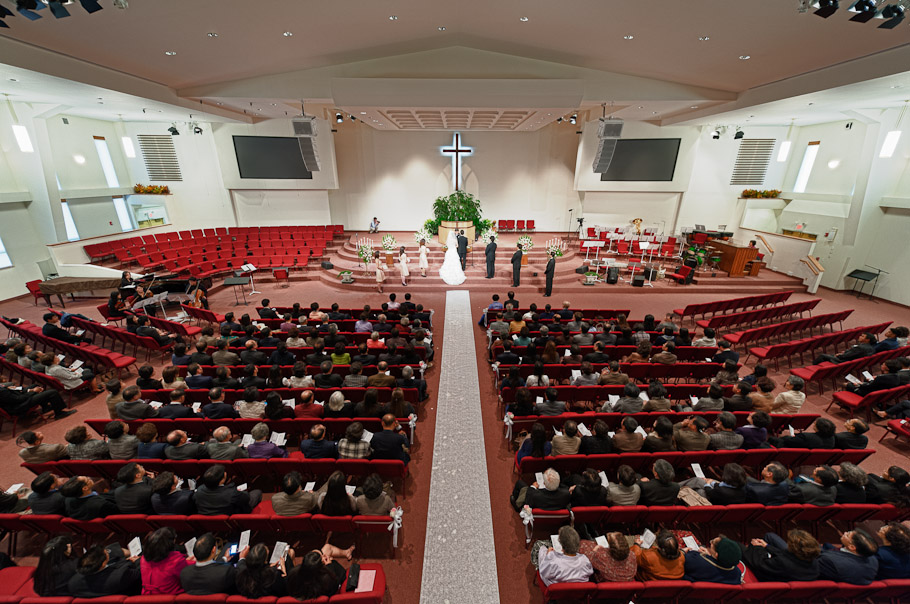 Overview shot of the wedding ceremory possession