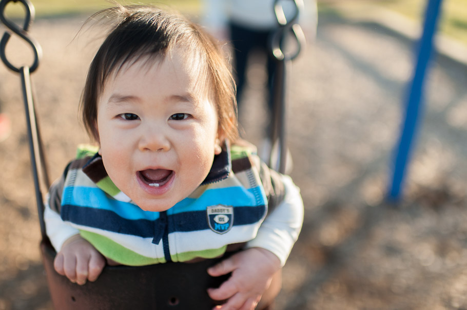 Enjoying swings