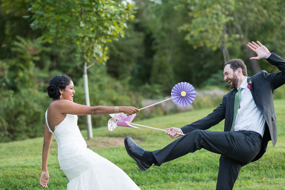Newly weds being goofy